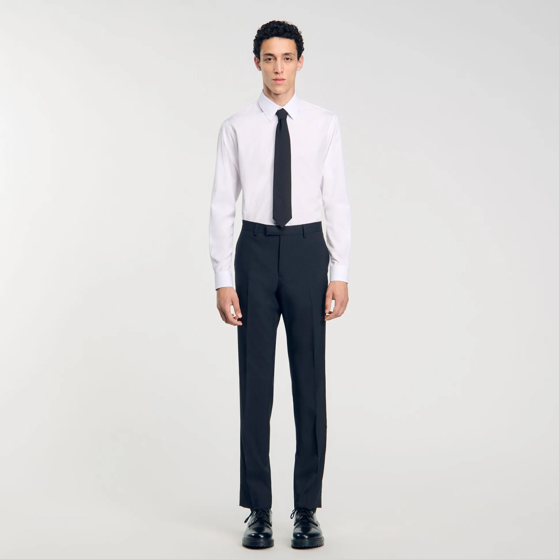 Pantalon De Costume Fines Rayures
