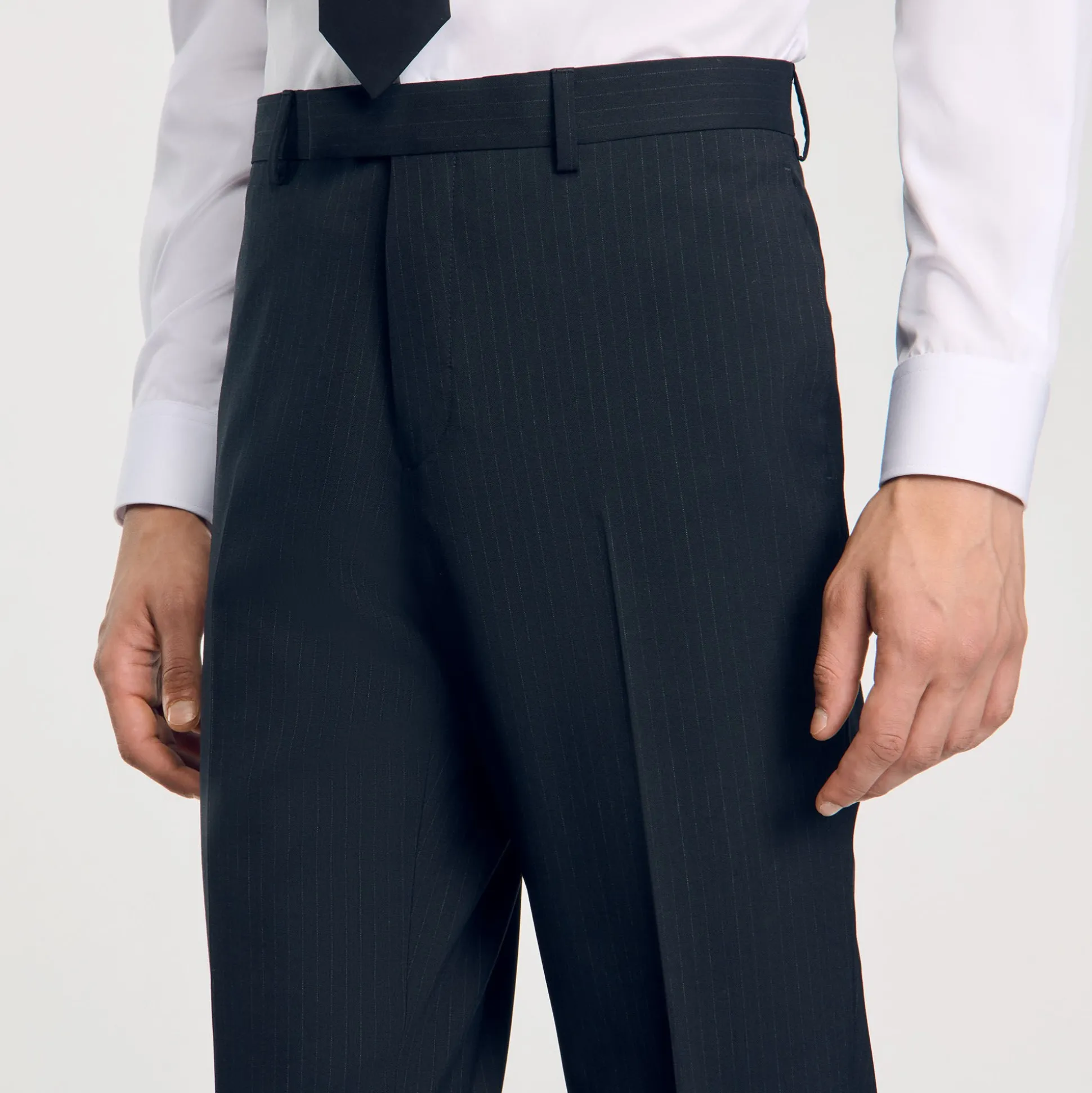 Pantalon De Costume Fines Rayures