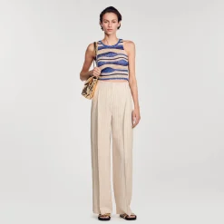 Pantalon De Costume Large à Rayures
