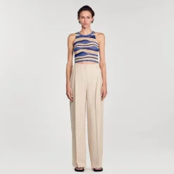 Pantalon De Costume Large à Rayures