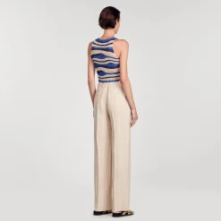 Pantalon De Costume Large à Rayures