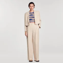 Pantalon De Costume Large à Rayures