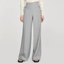 Pantalon De Costume évasé Taille Haute