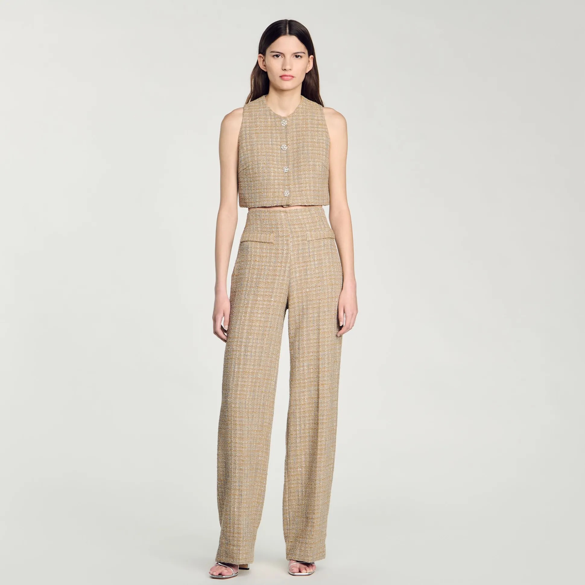 Pantalon Droit En Tweed