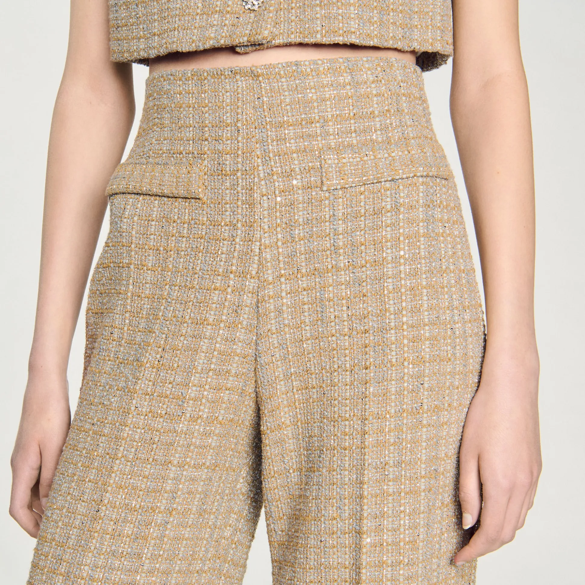 Pantalon Droit En Tweed