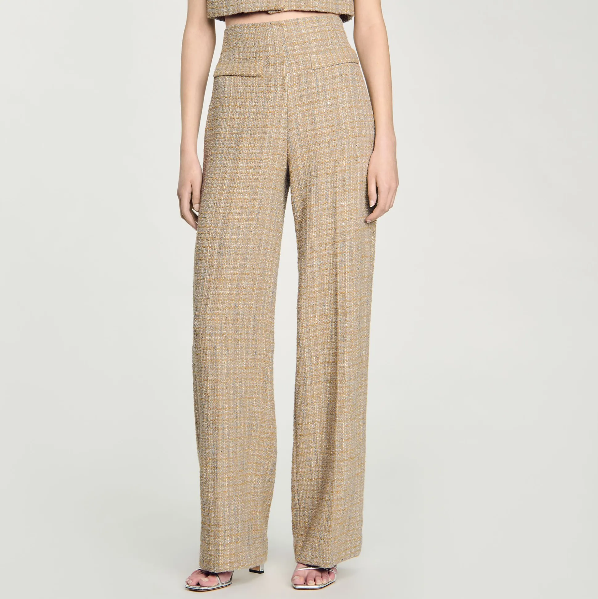 Pantalon Droit En Tweed
