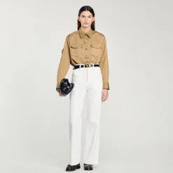 Pantalon Large En Toile
