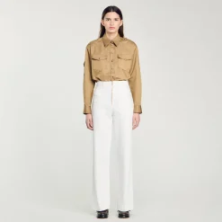 Pantalon Large En Toile