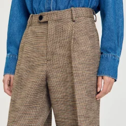 Pantalon Motif Pied De Poule