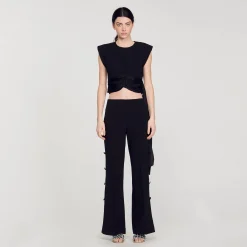 Pantalon évasé Ajouré Sur Les Côtés