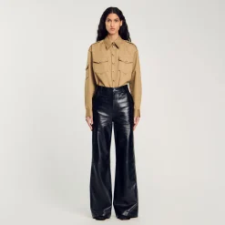 Pantalon évasé En Cuir