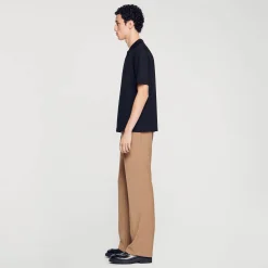 Polo En Maille à Col Zippé