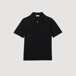 Polo En Maille à Col Zippé