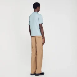 Polo En Maille à Col Zippé