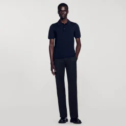 Polo En Maille à Manches Courtes