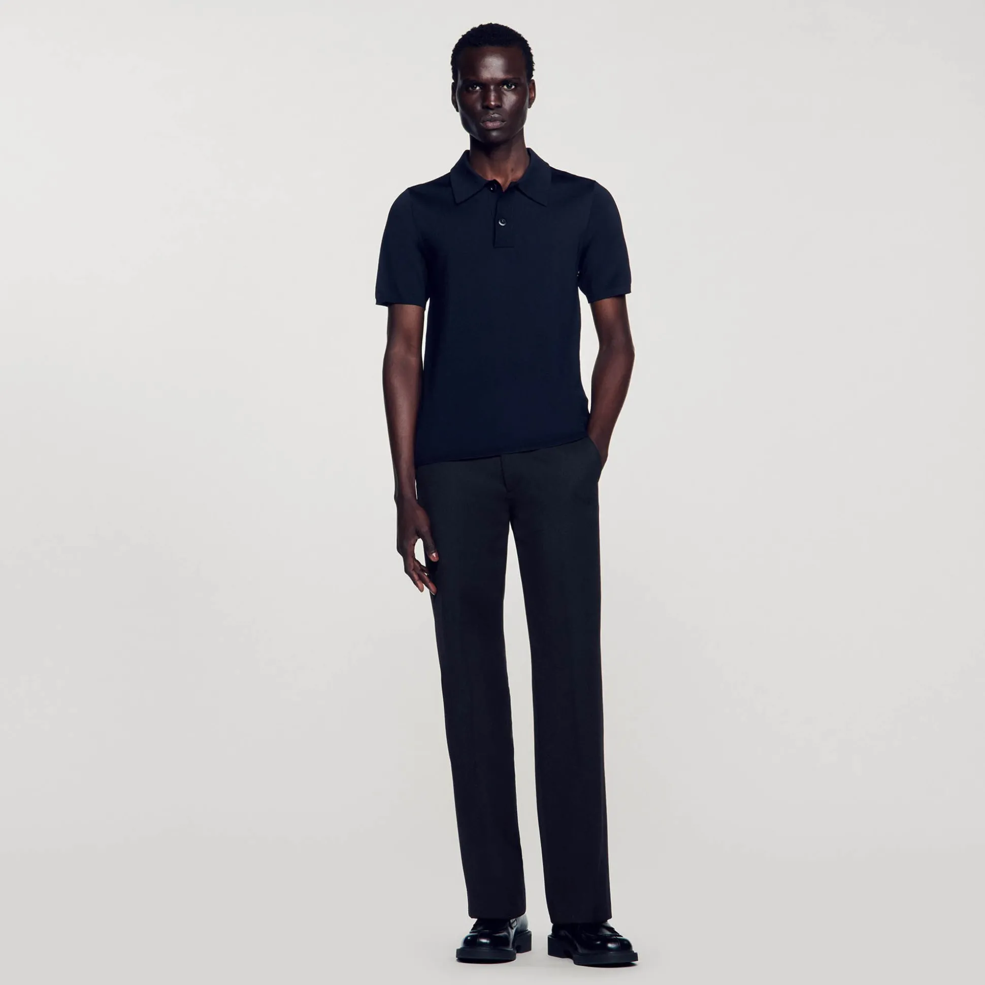 Polo En Maille à Manches Courtes