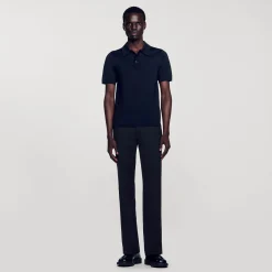Polo En Maille à Manches Courtes