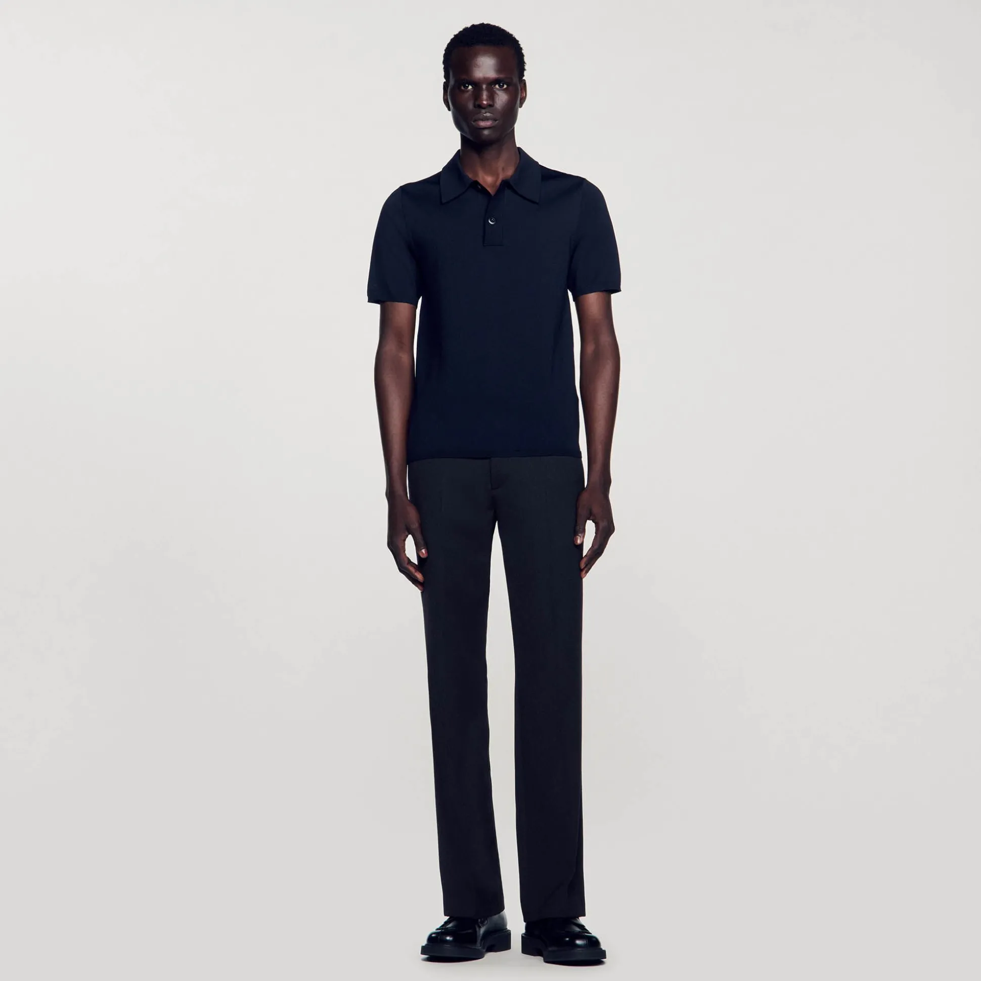 Polo En Maille à Manches Courtes
