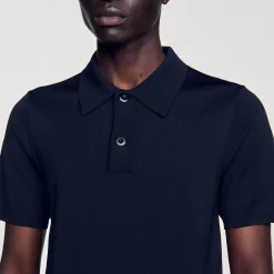 Polo En Maille à Manches Courtes