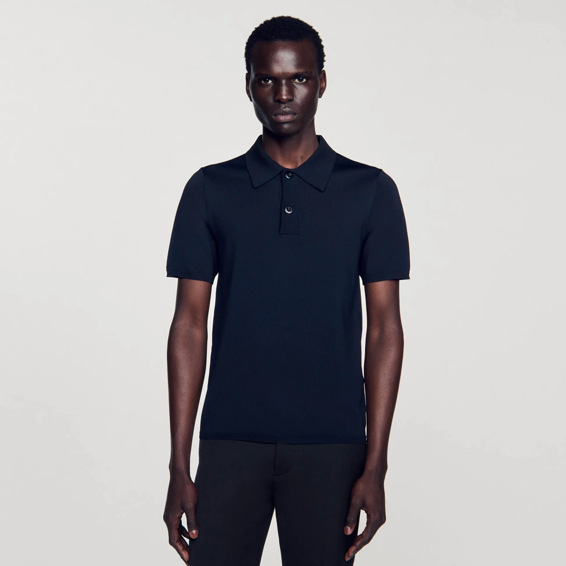 Polo En Maille à Manches Courtes