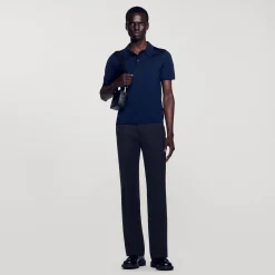 Polo En Maille à Manches Courtes