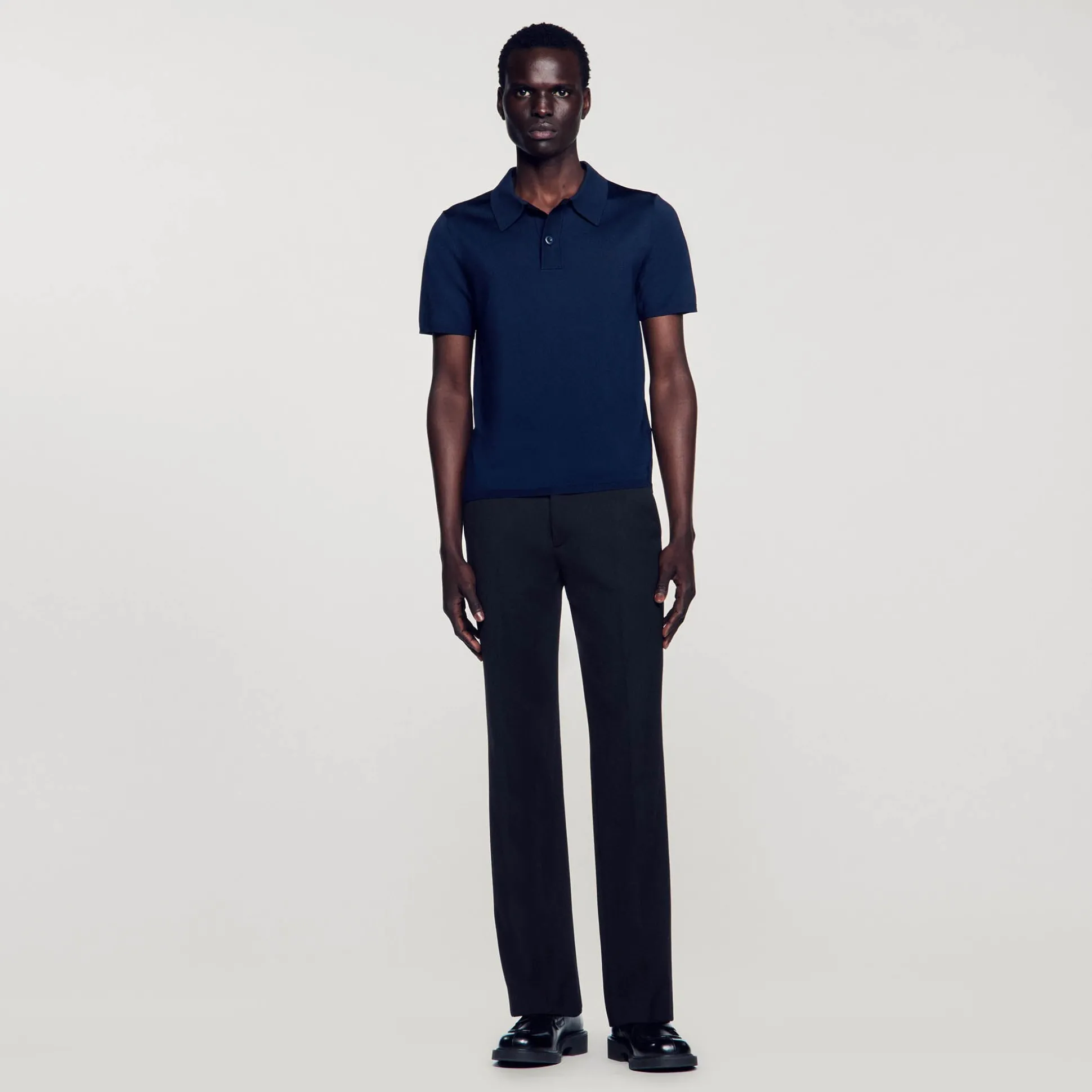 Polo En Maille à Manches Courtes