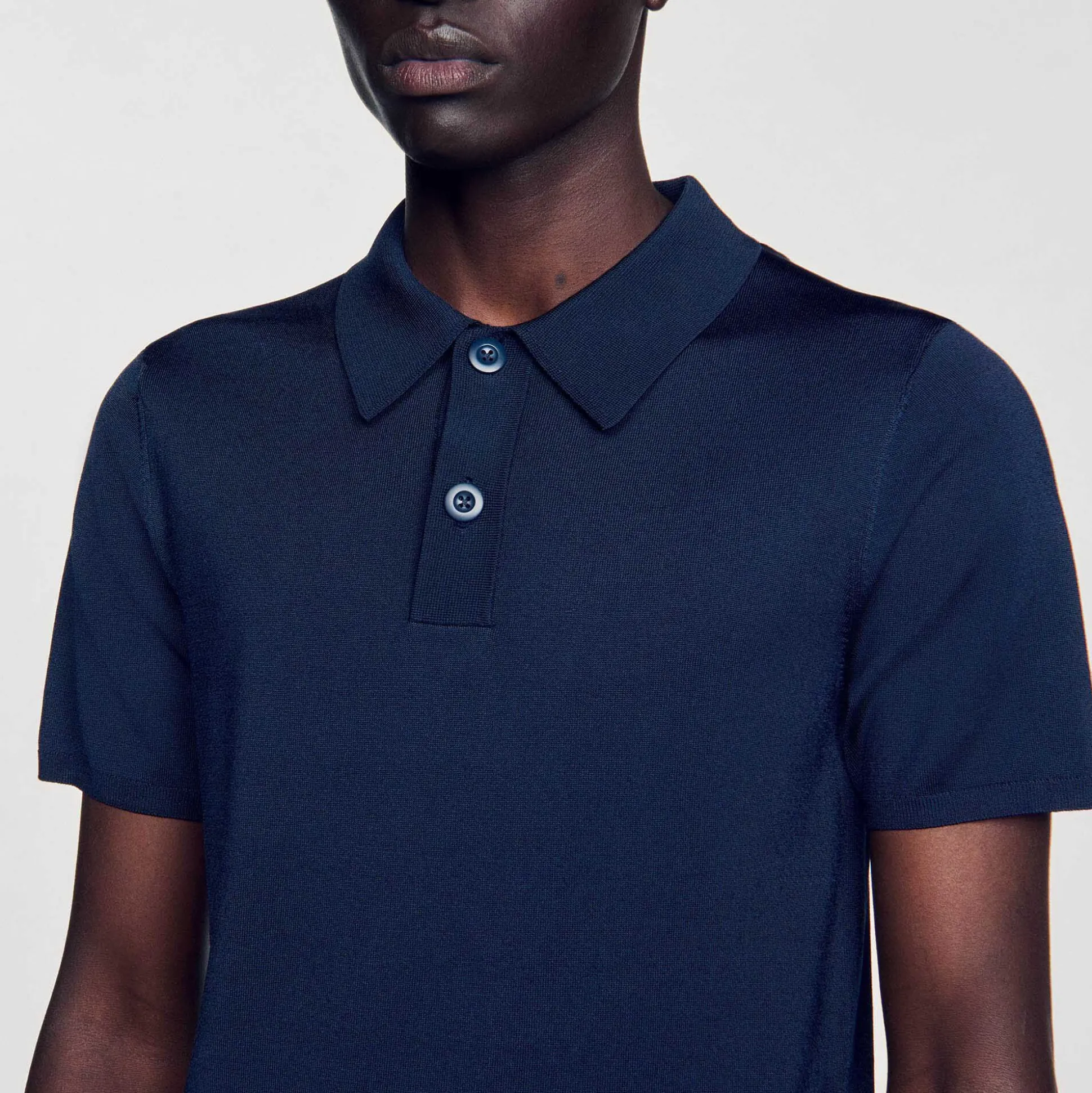 Polo En Maille à Manches Courtes
