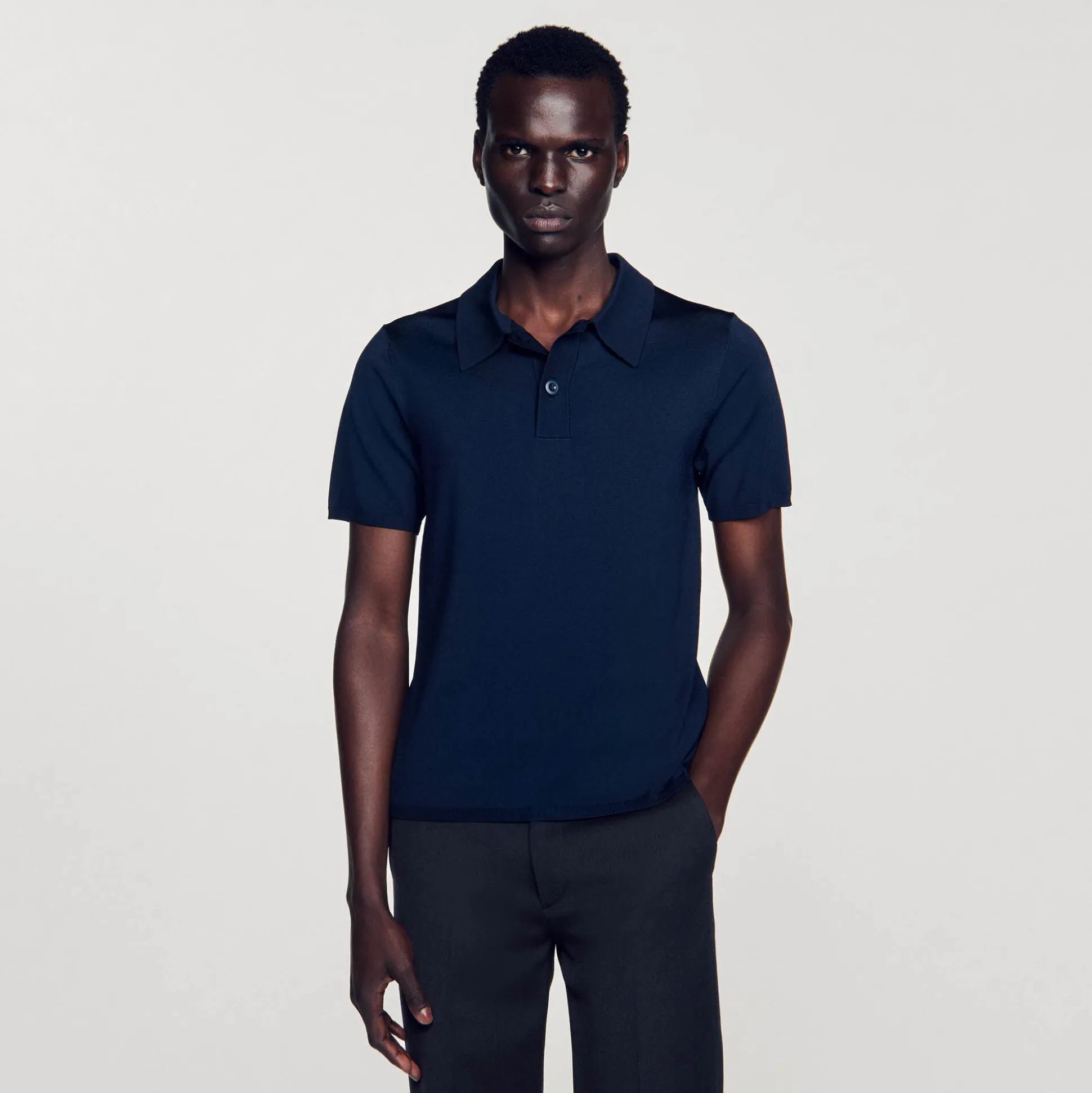 Polo En Maille à Manches Courtes