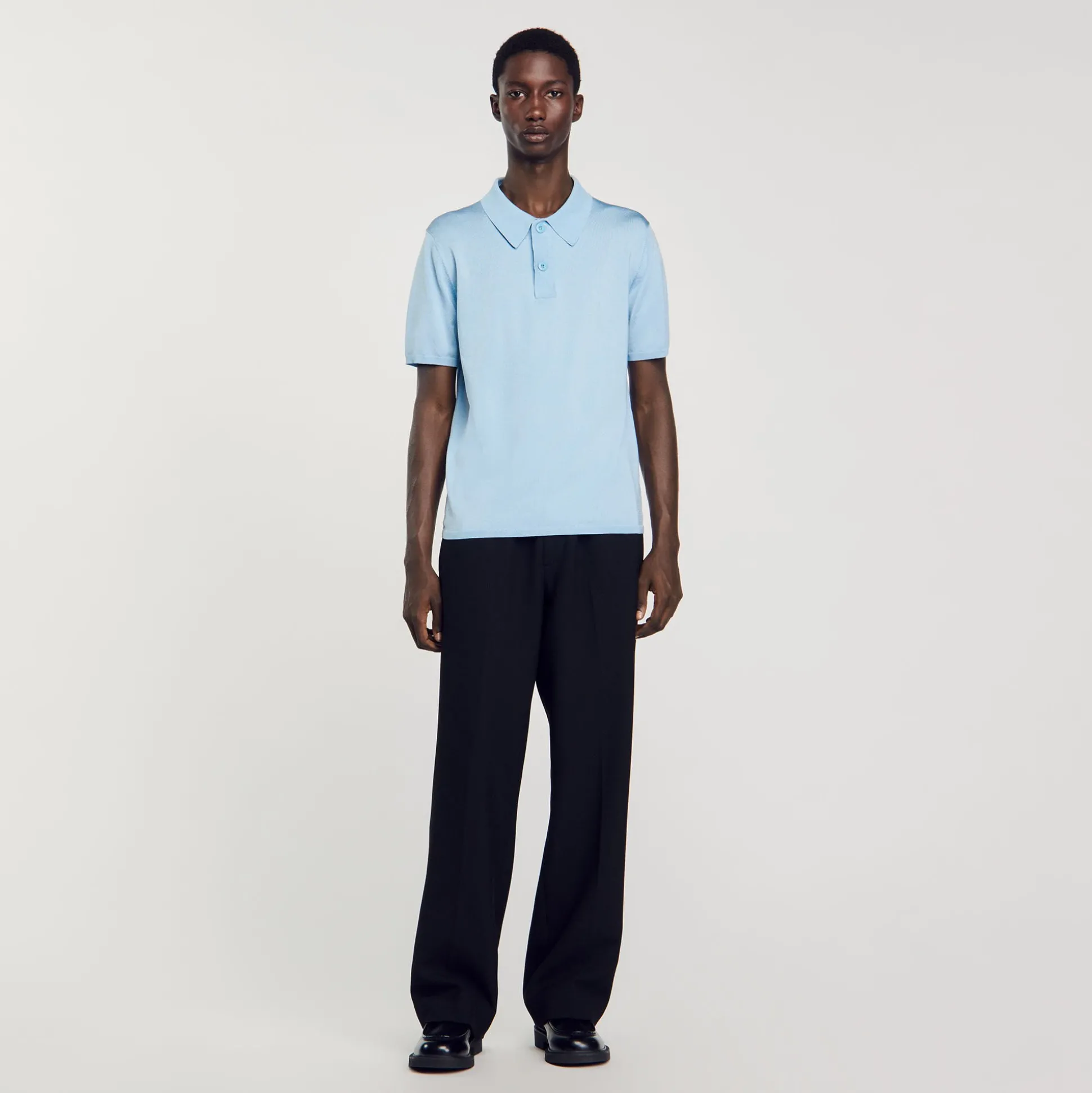 Polo En Maille à Manches Courtes