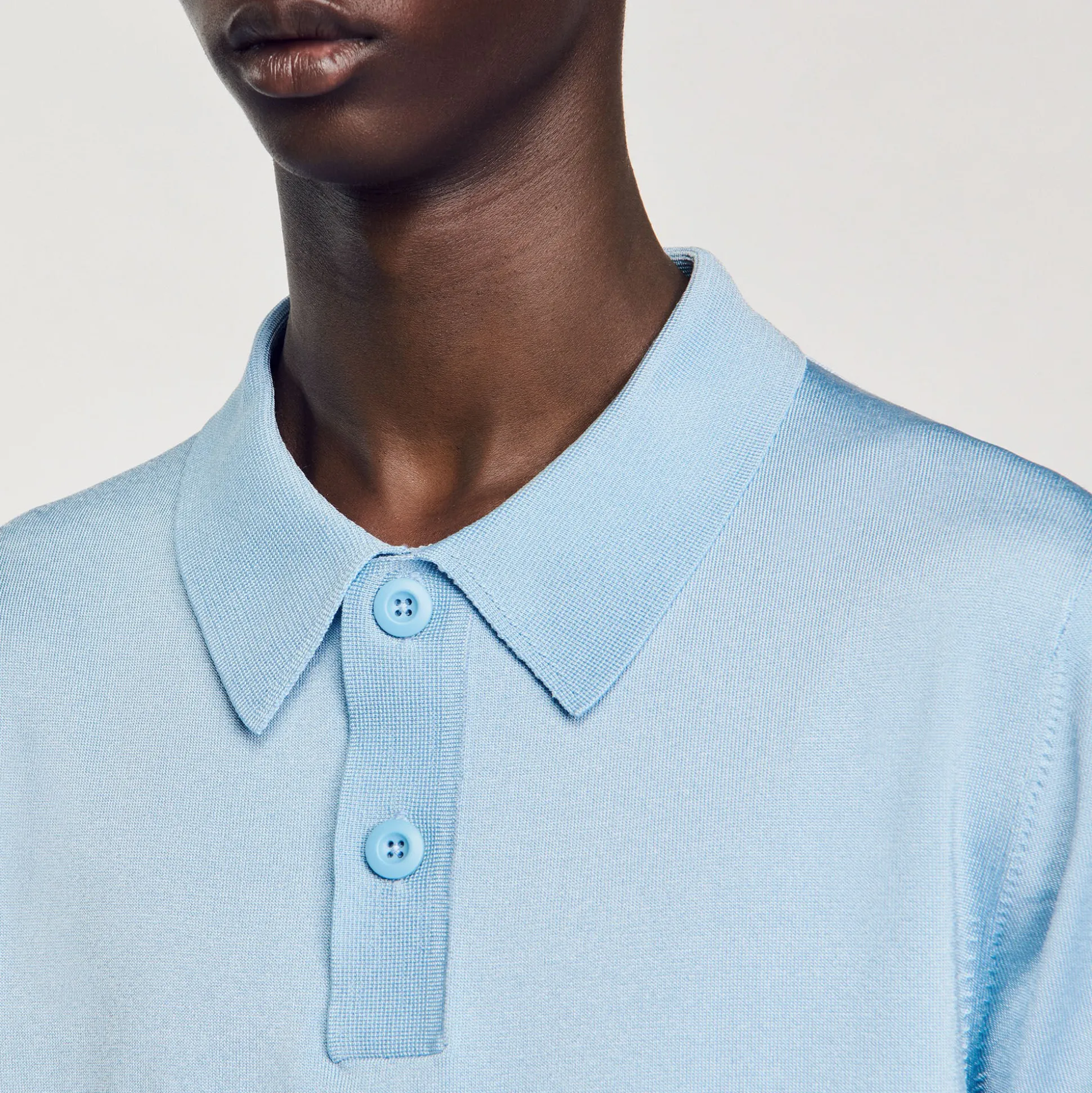 Polo En Maille à Manches Courtes