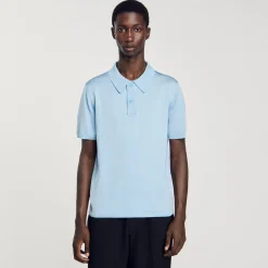 Polo En Maille à Manches Courtes