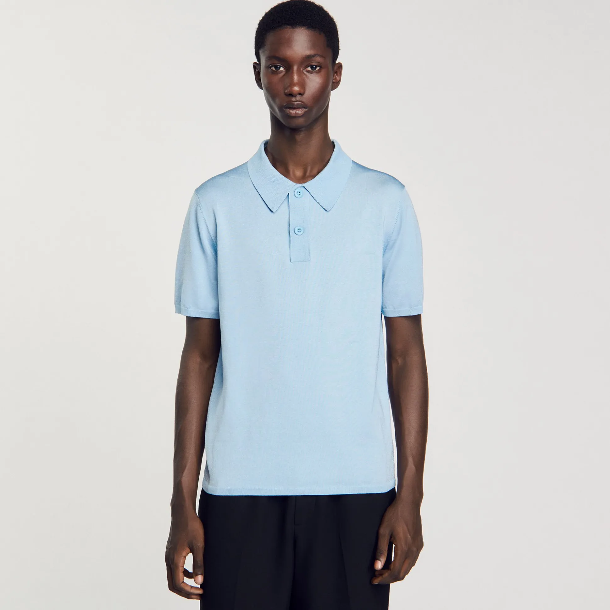 Polo En Maille à Manches Courtes