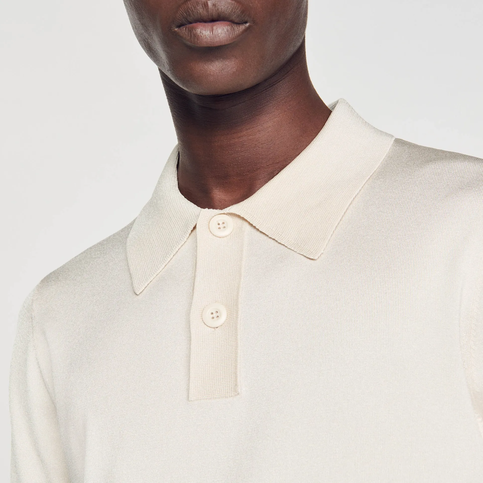 Polo En Maille à Manches Courtes