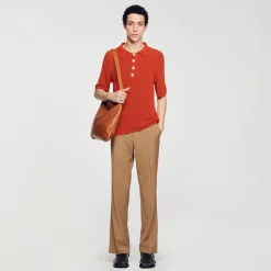 Polo En Maille Effet Bouclettes