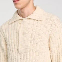 Pull à Col Polo En Maille épaisse