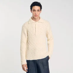 Pull à Col Polo En Maille épaisse