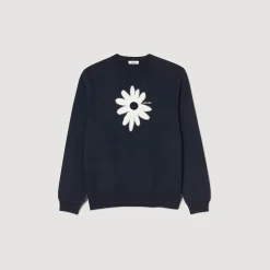 Pull à Jacquard Fleur