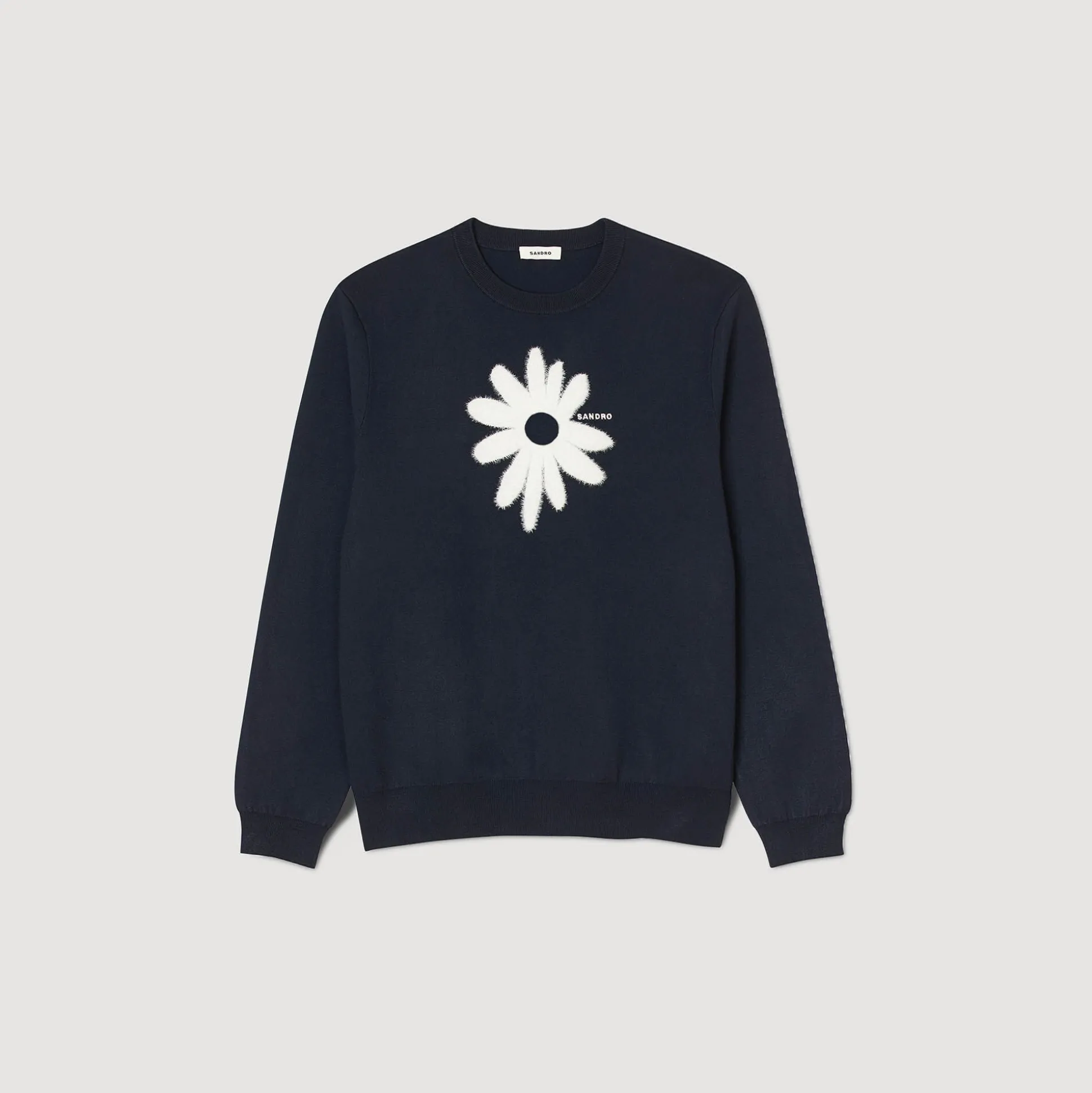 Pull à Jacquard Fleur
