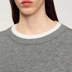 Pull Col Contrasté