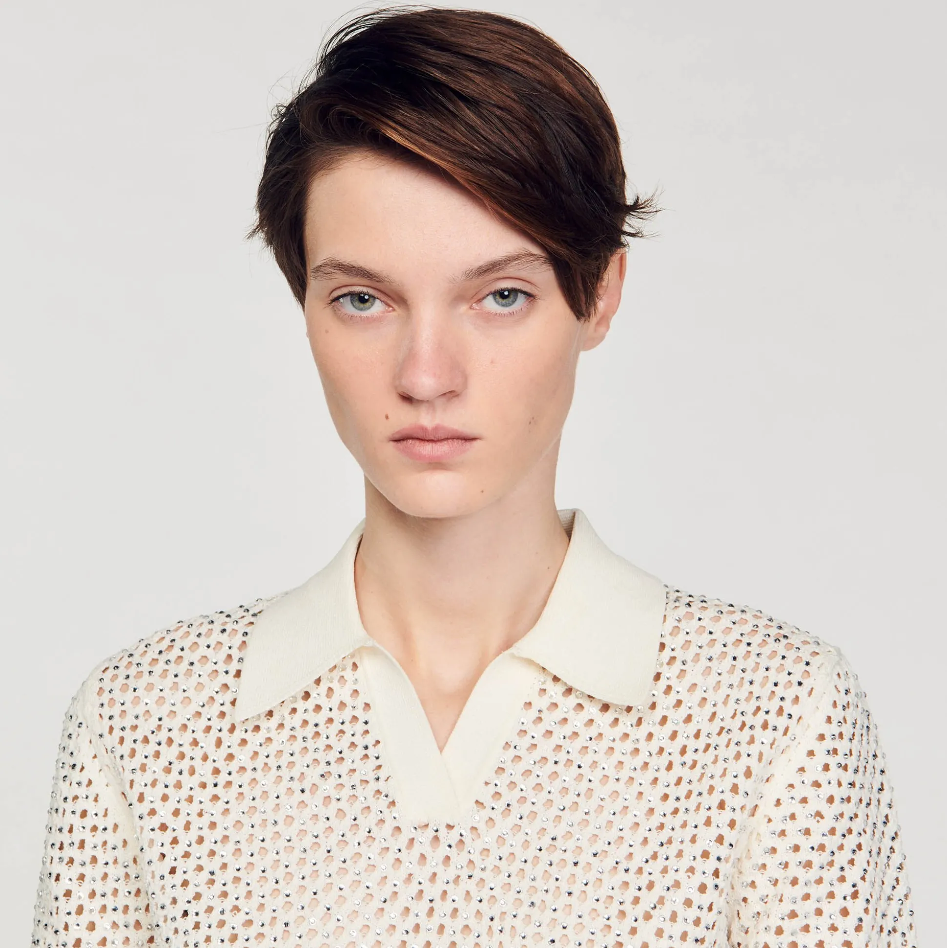 Pull Col Polo En Maille