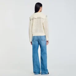 Pull En Laine à Col Vareuse