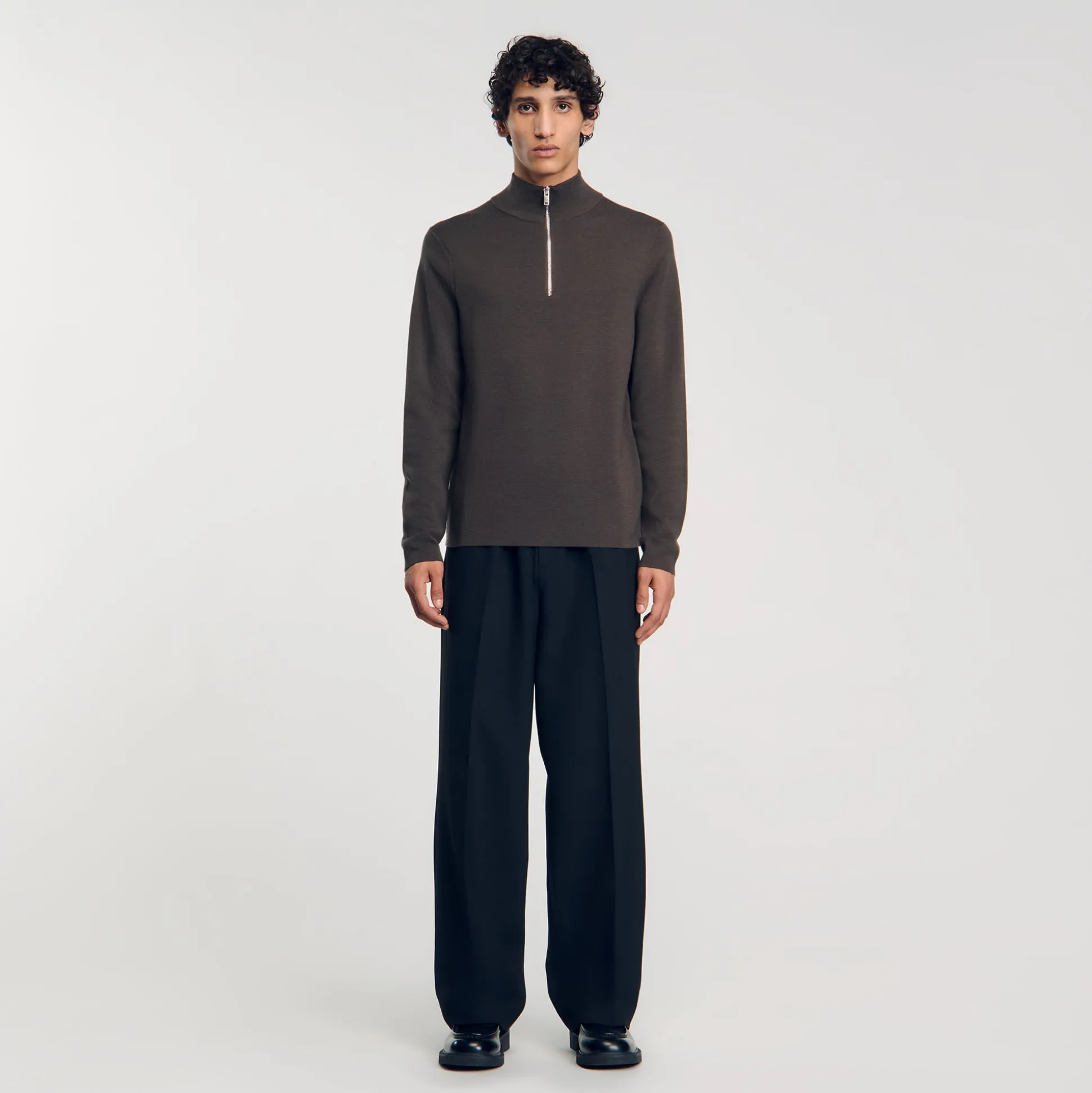 Pull En Laine à Col Zippé