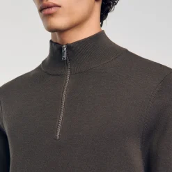 Pull En Laine à Col Zippé