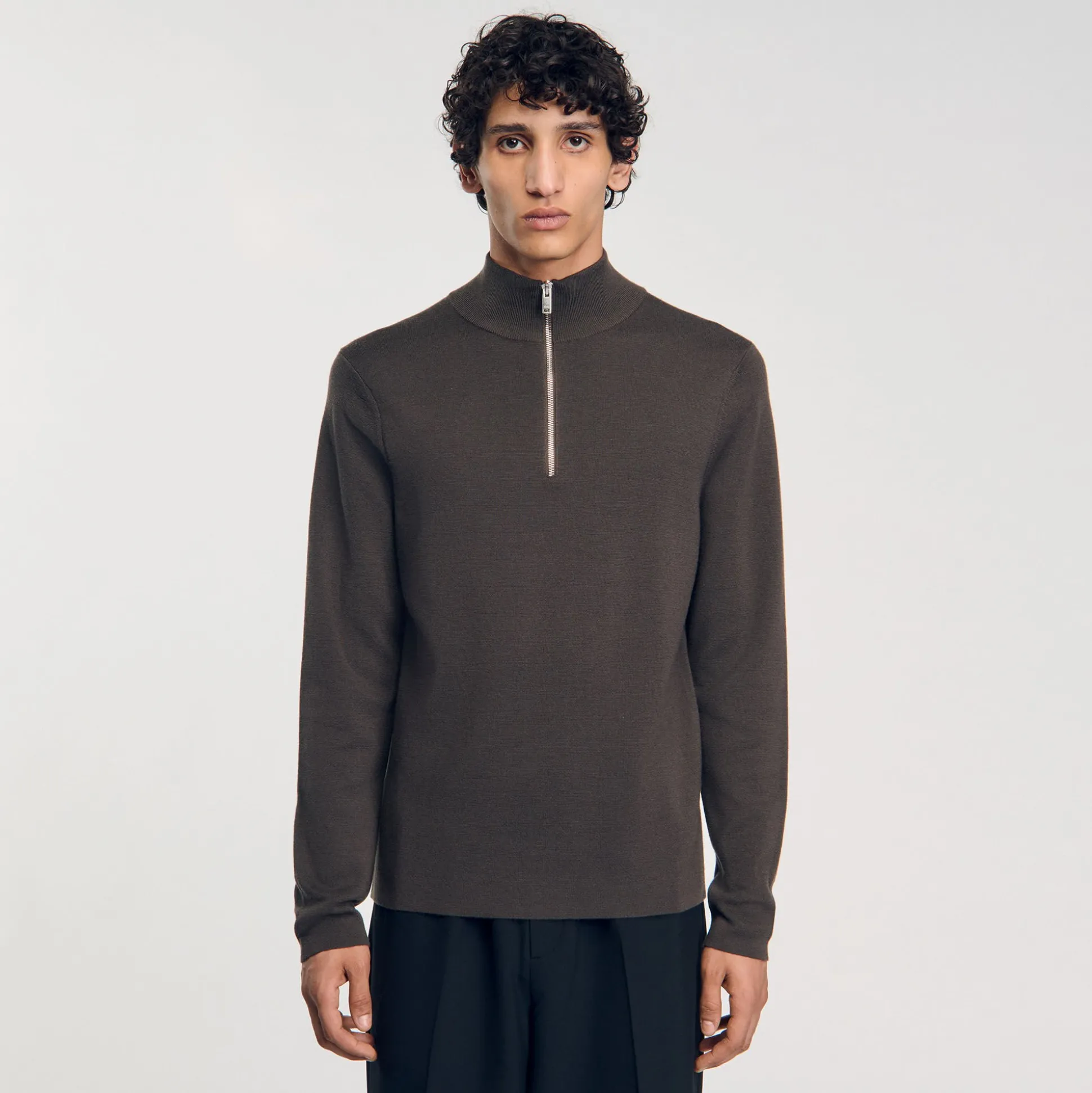 Pull En Laine à Col Zippé