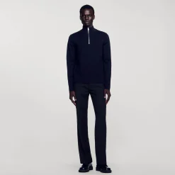 Pull En Laine à Col Zippé