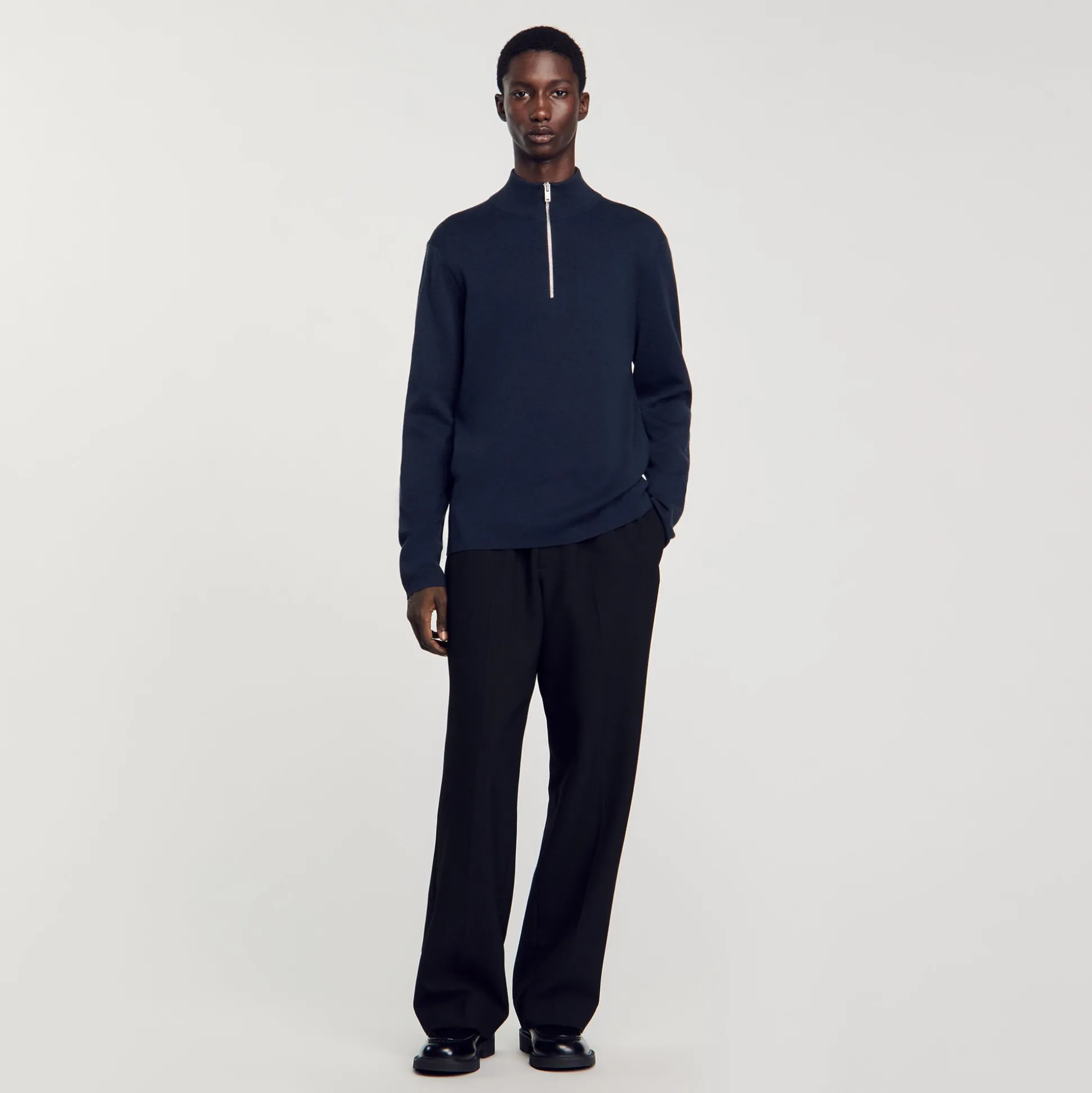 Pull En Laine à Col Zippé
