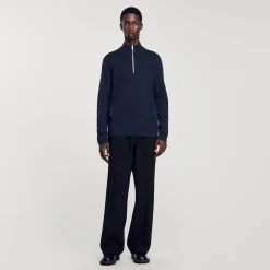 Pull En Laine à Col Zippé