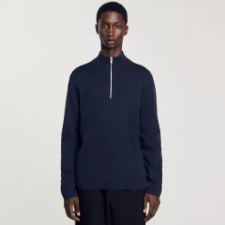 Pull En Laine à Col Zippé