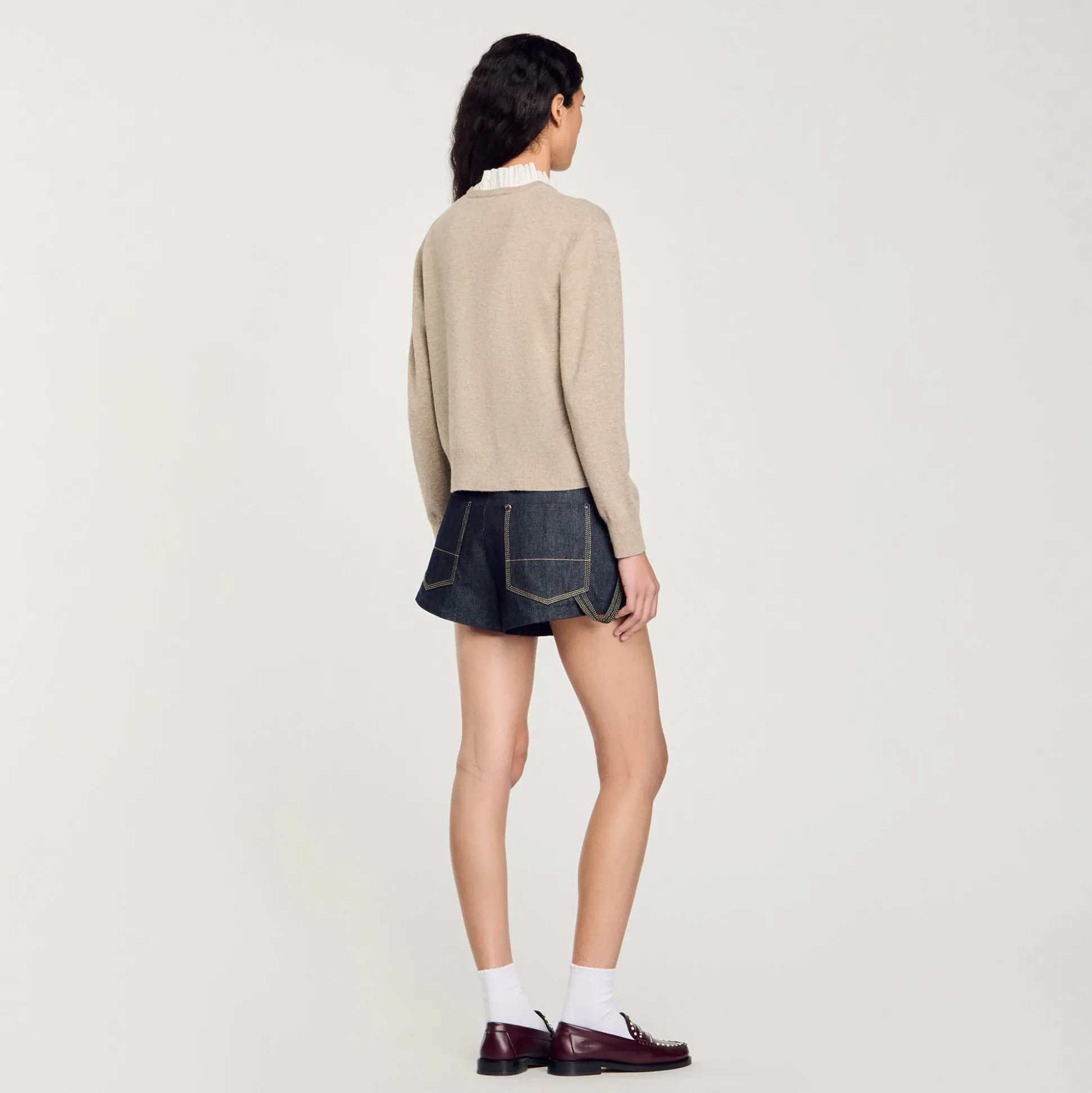 Pull En Laine Et Cachemire à Volant