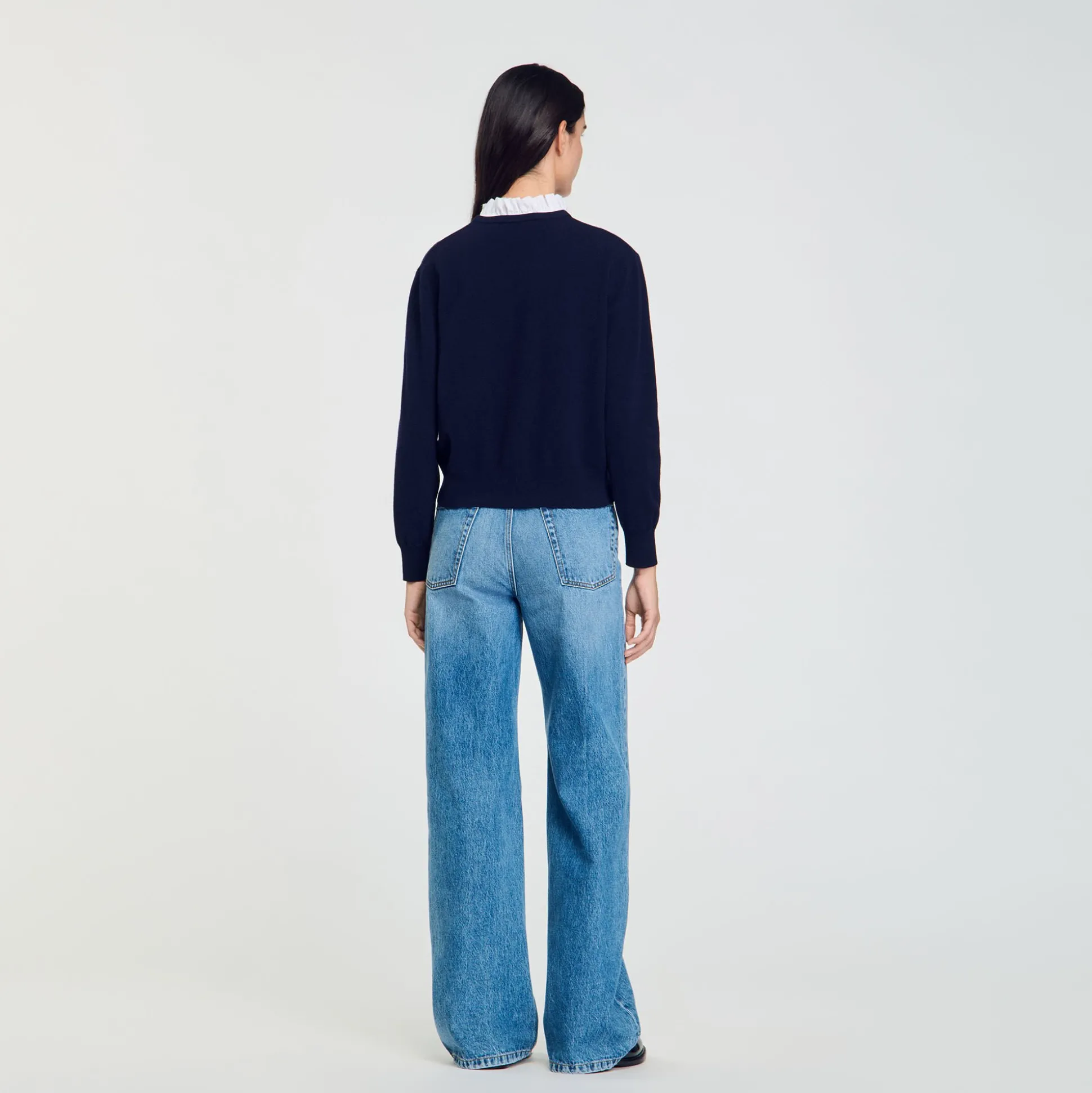 Pull En Laine Et Cachemire à Volant